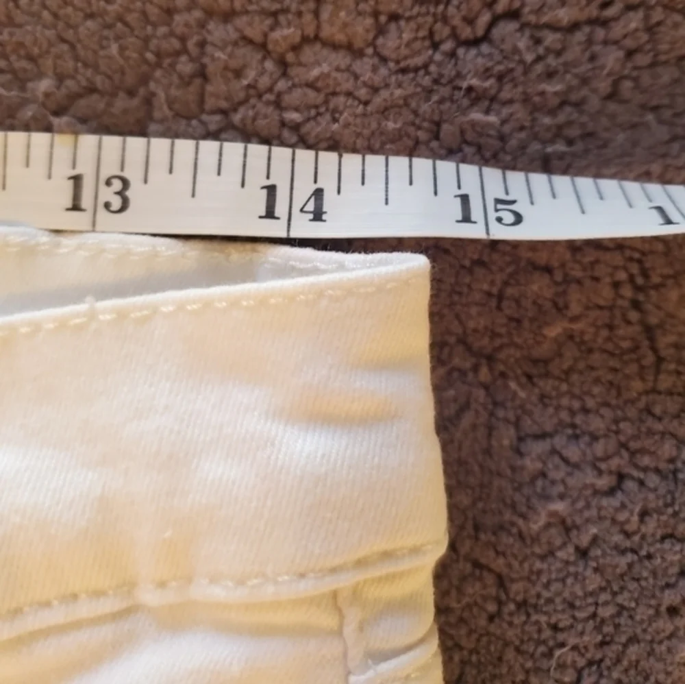 Free People Off White High Rise Raw Hem Jeans